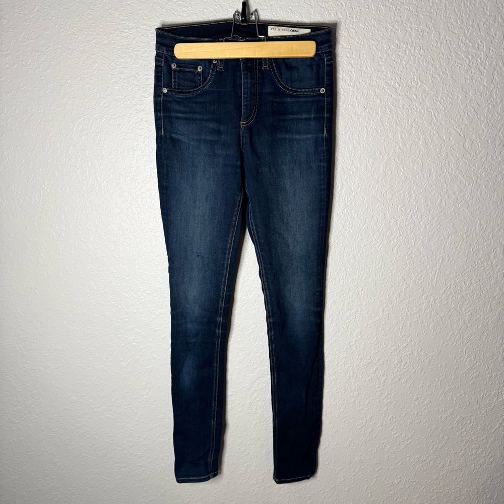 Rag & Bone Women High Rise Skinny Dark Wash Jeans Size 26 Stretch Casual Boho